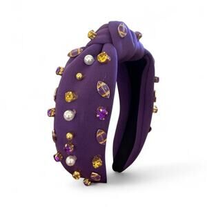 Football Bling Knotted Headband | Embellished Game Day Headband | Gift for Her